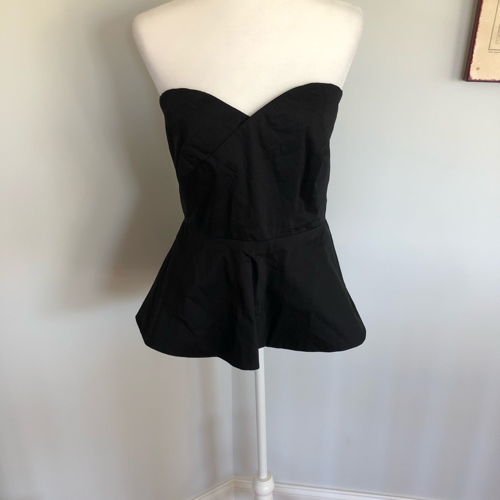 NWT New York & Company Strapless Peplum Top